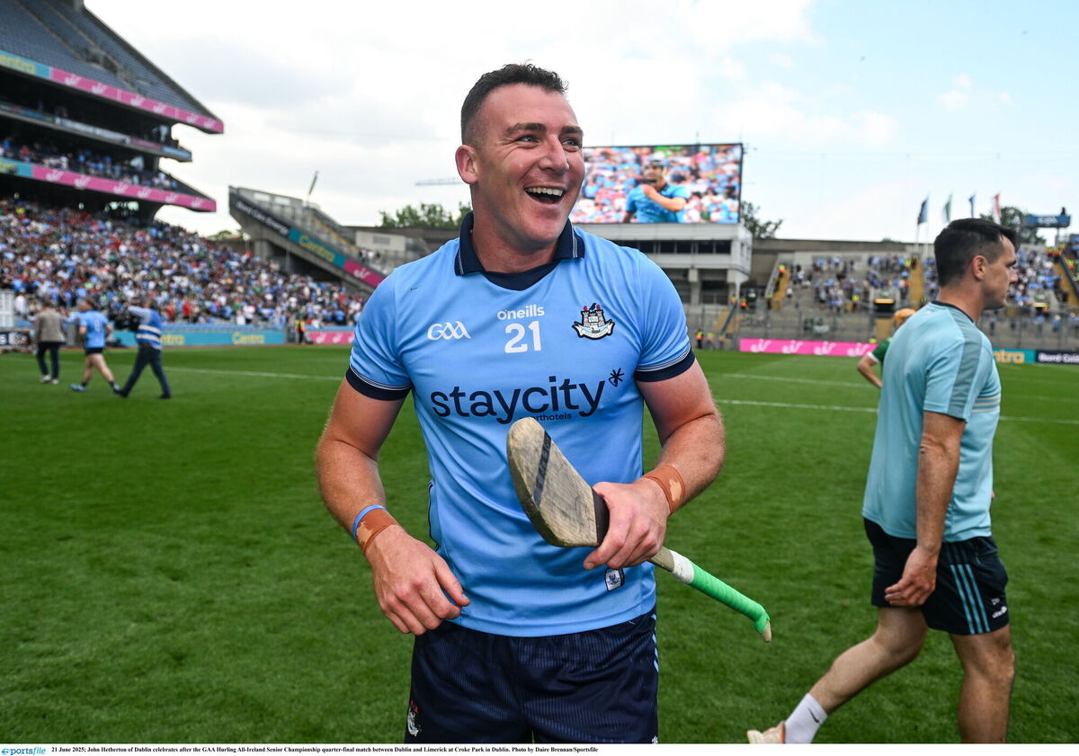 John Hetherton of Dublin celebrates after the GAA Hurling All-Ireland Senior Championship quarter-final match between Dublin and Limerick at Croke Park in Dublin. Photo by Daire Brennan/Sportsfile