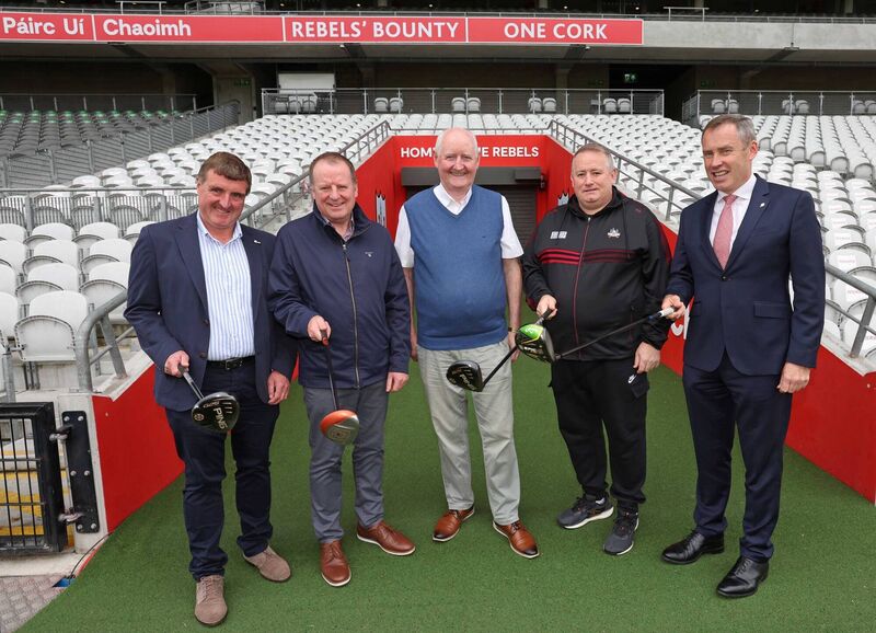 John O'Connell, O'Connell Group; Cork football manager John Cleary, Cork County Board chairperson Pat Horgan, Cork hurling manager Pat Ryan and John O'Flynn, Fota Island Resort; at the launch of the One Cork GAA Golf Classic, which takes place on August 20. Picture: Jim Coughlan. John O'Connell, O'Connell Group; Cork football manager John Cleary, Cork County Board chairperson Pat Horgan, Cork hurling manager Pat Ryan and John O'Flynn, Fota Island Resort; at the launch of the One Cork GAA Golf Classic, which takes place on August 20. Picture: Jim Coughlan.