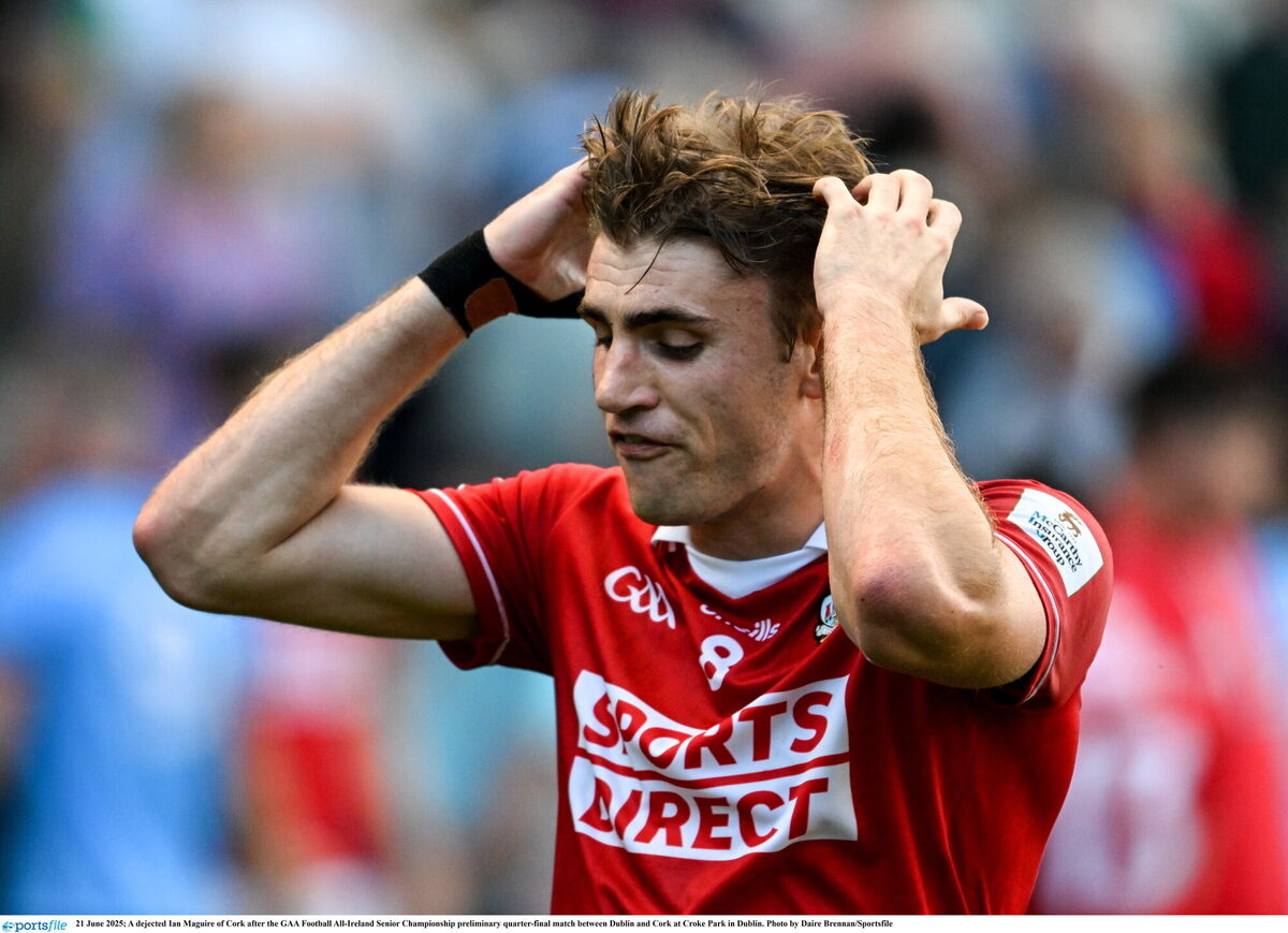 A dejected Ian Maguire of Cork after the defeat to Dublin. Picture: Daire Brennan/Sportsfile A dejected Ian Maguire of Cork after the defeat to Dublin. Picture: Daire Brennan/Sportsfile