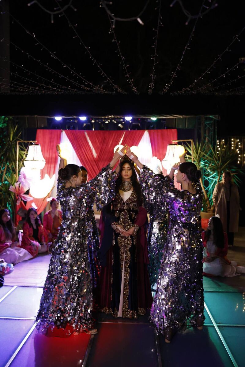 The four-day wedding celebrations included a Henna night and traditional bridal hammam. The four-day wedding celebrations included a Henna night and traditional bridal hammam.