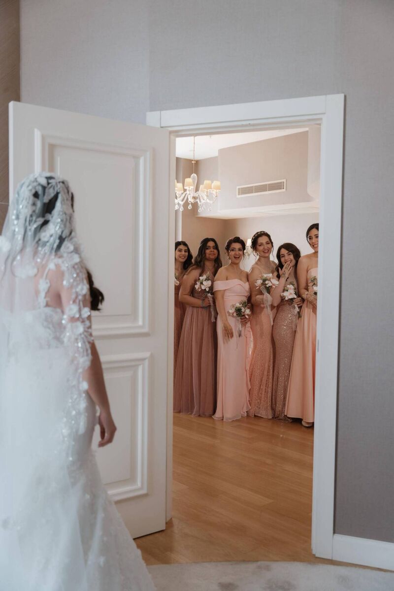 Didem said she fell head over heels for her veil and asked her bridal boutique to find a gown to match the cathedral length piece. Didem said she fell head over heels for her veil and asked her bridal boutique to find a gown to match the cathedral length piece.