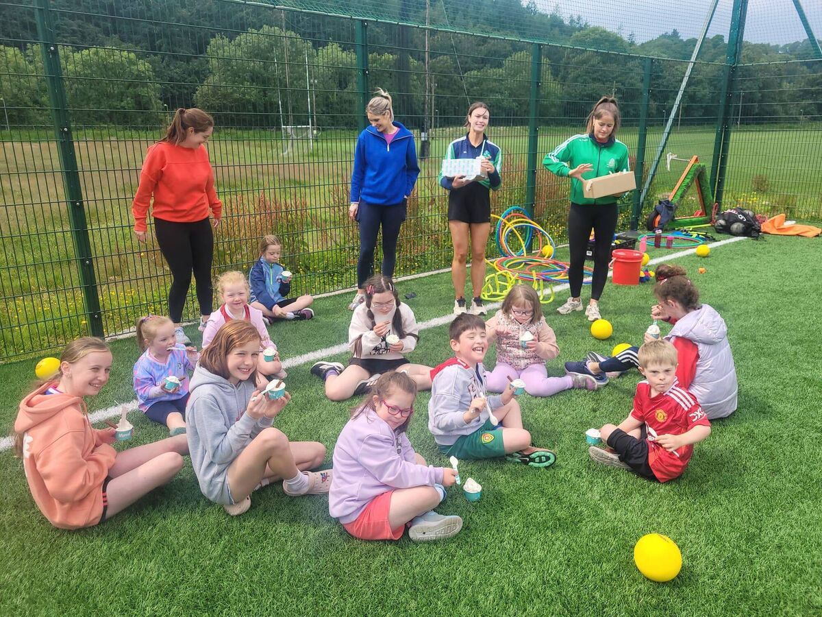 A well-earned rest and ice cream for Valley Rovers' GAA For All stars. A well-earned rest and ice cream for Valley Rovers' GAA For All stars.