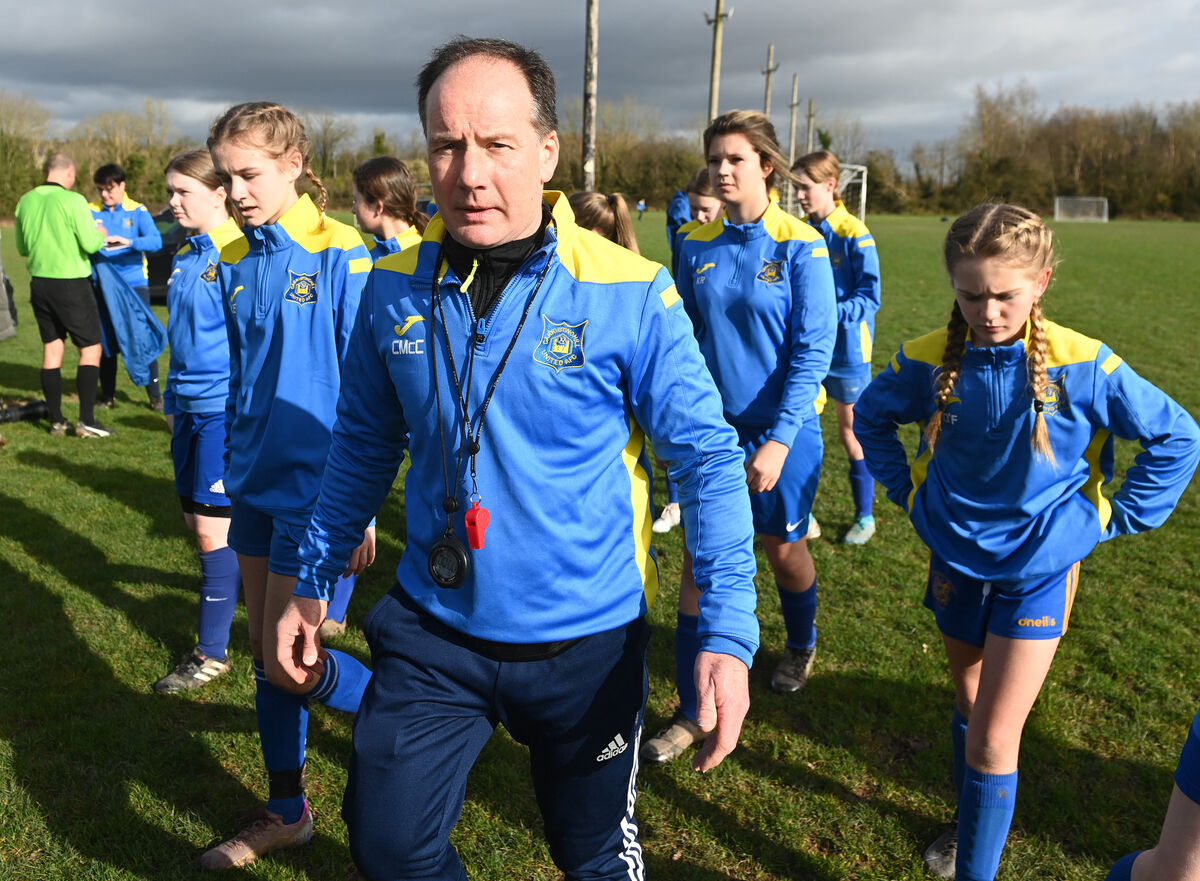 Carrigtwohill manager Colum McCarthy with the under 14 squad.. Picture; Eddie O'Hare