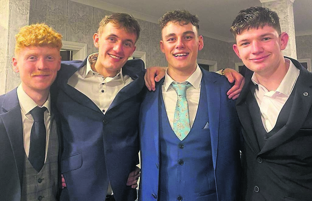 Oisín Queva (second right) with friends Ryan O’Sullivan, Thomas Grennan, and Shane Condon Oisín Queva (second right) with friends Ryan O’Sullivan, Thomas Grennan, and Shane Condon