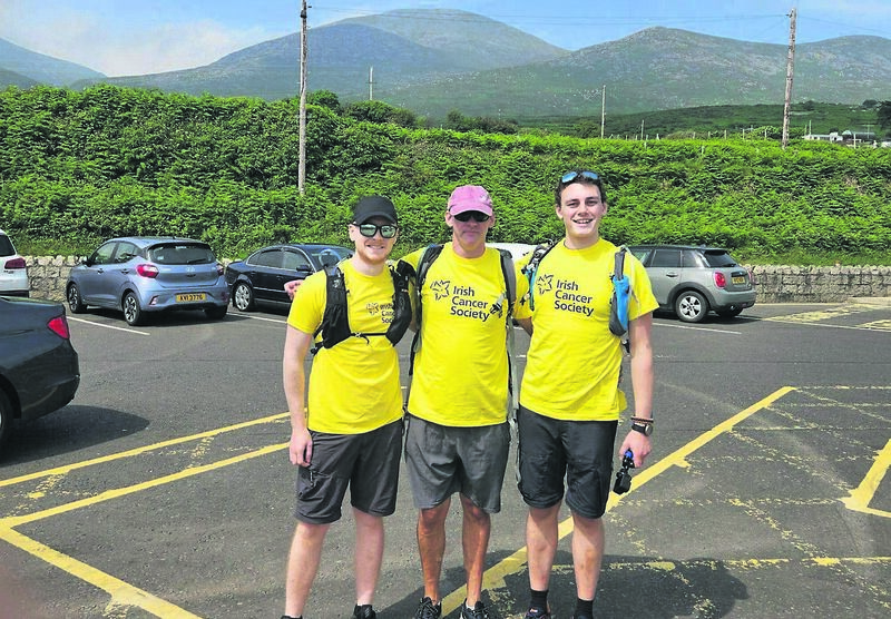 Oisín Queva (right), Ryan O’Sullivan (left), and their designated driver, Jim Grennan during their Four Peaks Challenge. Oisín Queva (right), Ryan O’Sullivan (left), and their designated driver, Jim Grennan during their Four Peaks Challenge.