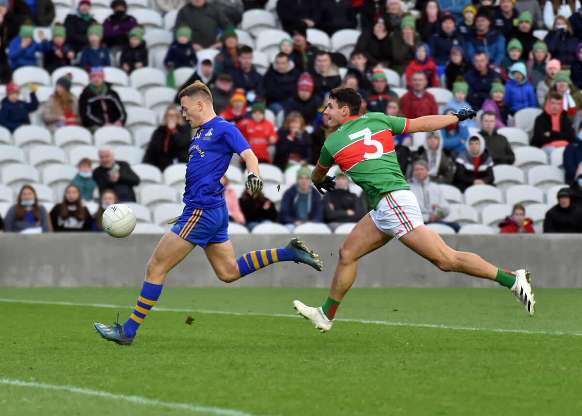 St Finbarr's Steven Sherlock shoots over a point from Clonakilty's Thomas Clancy during the Premier SFC final in 2021. Picture: Eddie O'Hare St Finbarr's Steven Sherlock shoots over a point from Clonakilty's Thomas Clancy during the Premier SFC final in 2021. Picture: Eddie O'Hare