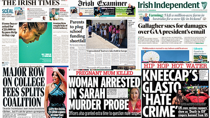 What the papers say: Tuesday's front pages What the papers say: Tuesday's front pages