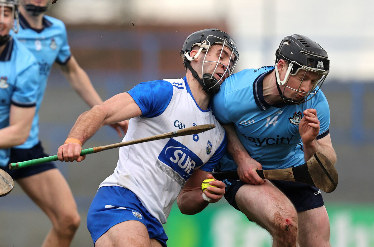 Waterford's Mark Fitzgerald is tackled by Cian O'Sullivan of Dublin this year. Picture: INPHO/Bryan Keane