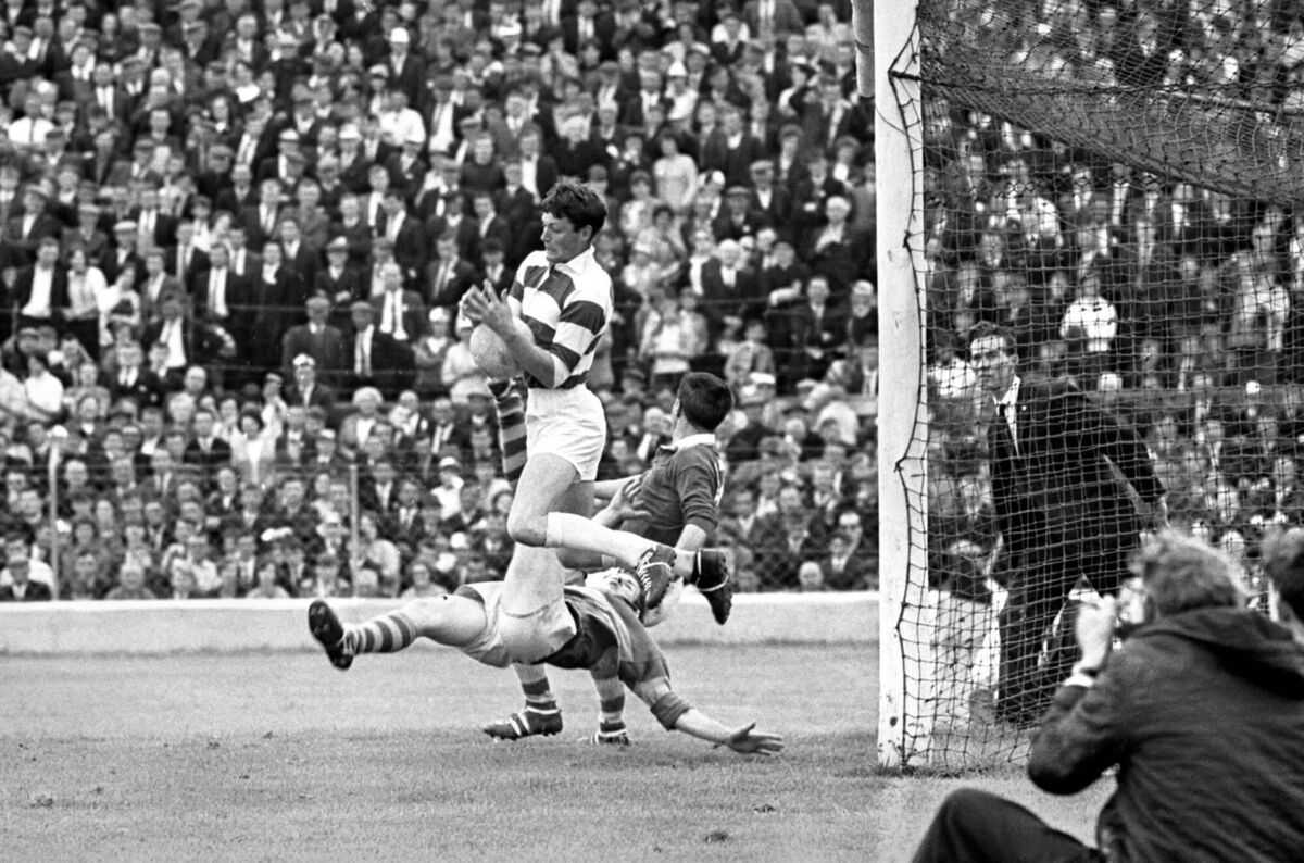 Kerry v. Cork in the Munster senior football final at Killarney - Cork goalkeeper Billy Morgan makes another fine save. Kerry v. Cork in the Munster senior football final at Killarney - Cork goalkeeper Billy Morgan makes another fine save.