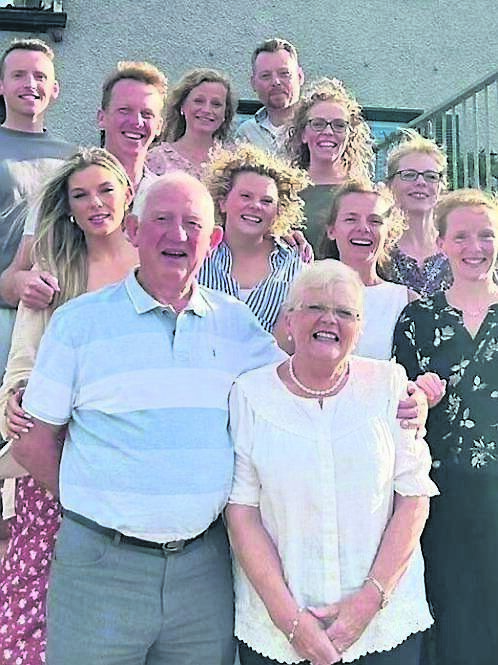 Elaine Walley with her nine siblings and parents in 2024 Elaine Walley with her nine siblings and parents in 2024