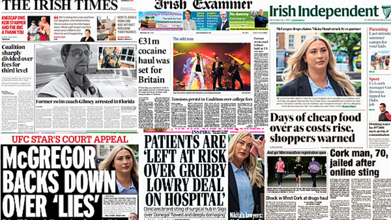 What the papers say: Wednesday's front pages What the papers say: Wednesday's front pages