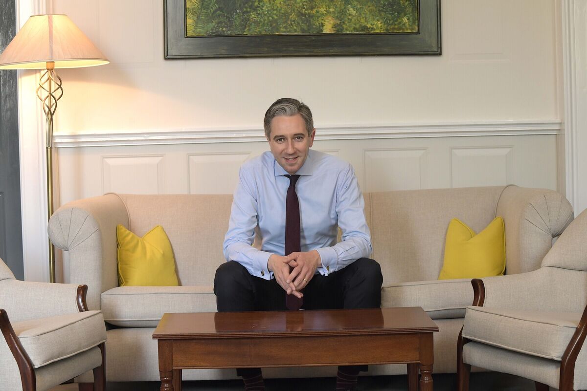  Simon Harris Tánaiste, Minister for Foreign Affairs and Trade and Minister for Defence in his office at Government Buildings. Photograph Moya Nolan