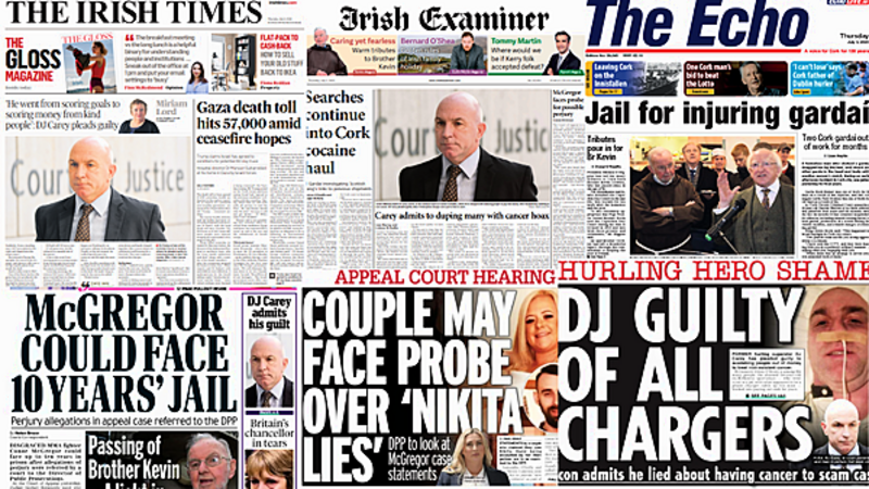 What the papers say: Thursday's front pages What the papers say: Thursday's front pages
