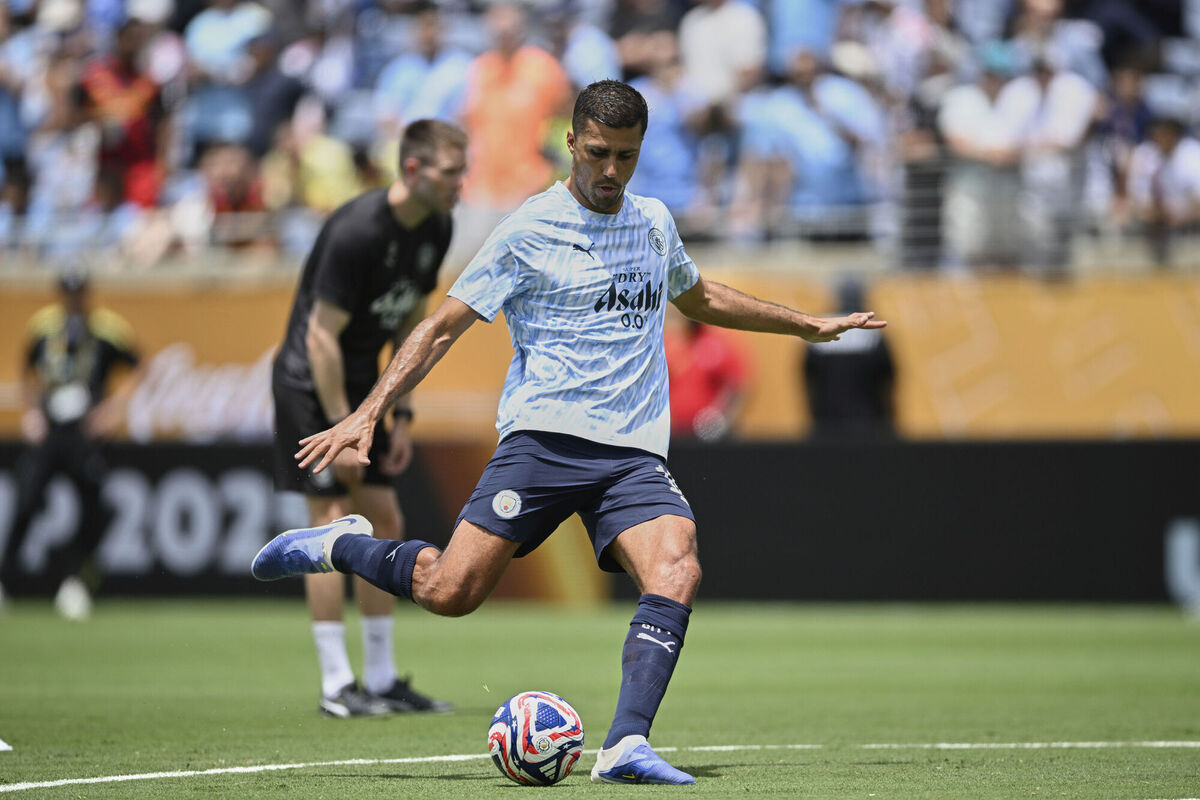 Manchester City's Rodri warms up before a Club World Cup Group G soccer match in Orlando, Fla. The Spanish midfielder looked to have picked up an injury in the defeat to Al Hilal. Picture: AP Photo/Phelan Ebenhack Manchester City's Rodri warms up before a Club World Cup Group G soccer match in Orlando, Fla. The Spanish midfielder looked to have picked up an injury in the defeat to Al Hilal. Picture: AP Photo/Phelan Ebenhack