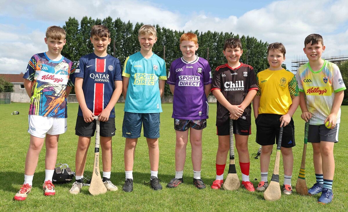  Charlie Galway Griffin, Gearoid Delaney Cronin, Daniel Cremin, Aaron Griffin Cahill, Jaylin Harris, Harry Collins and Cian Deasy at the Blackrock National Hurling Club Cúl Camp. Picture: Jim Coughlan.
