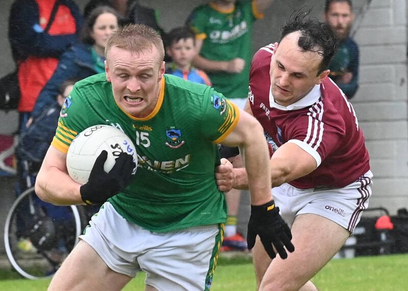Damien Gore (Kilmacabea) gets away from Dara O'Donovan (Argideen Rangers) during the McCarthy Insurance Group County Football League Division 7 Final in Rossmore. Picture: Martin Walsh.