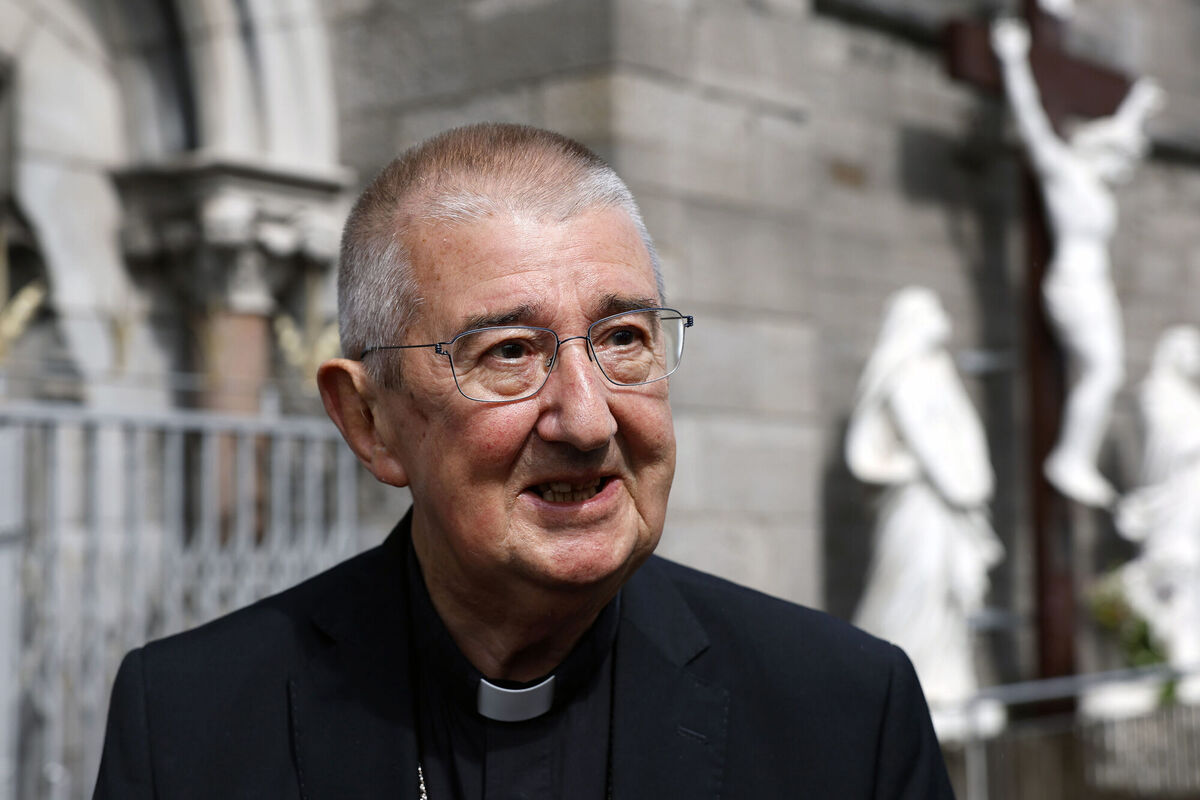 Diarmuid Martin former Archbishop of Dublin arrives at the funeral mass for Brother Kevin Crowley. Photo: Conor Ó Mearáin /PA Wire