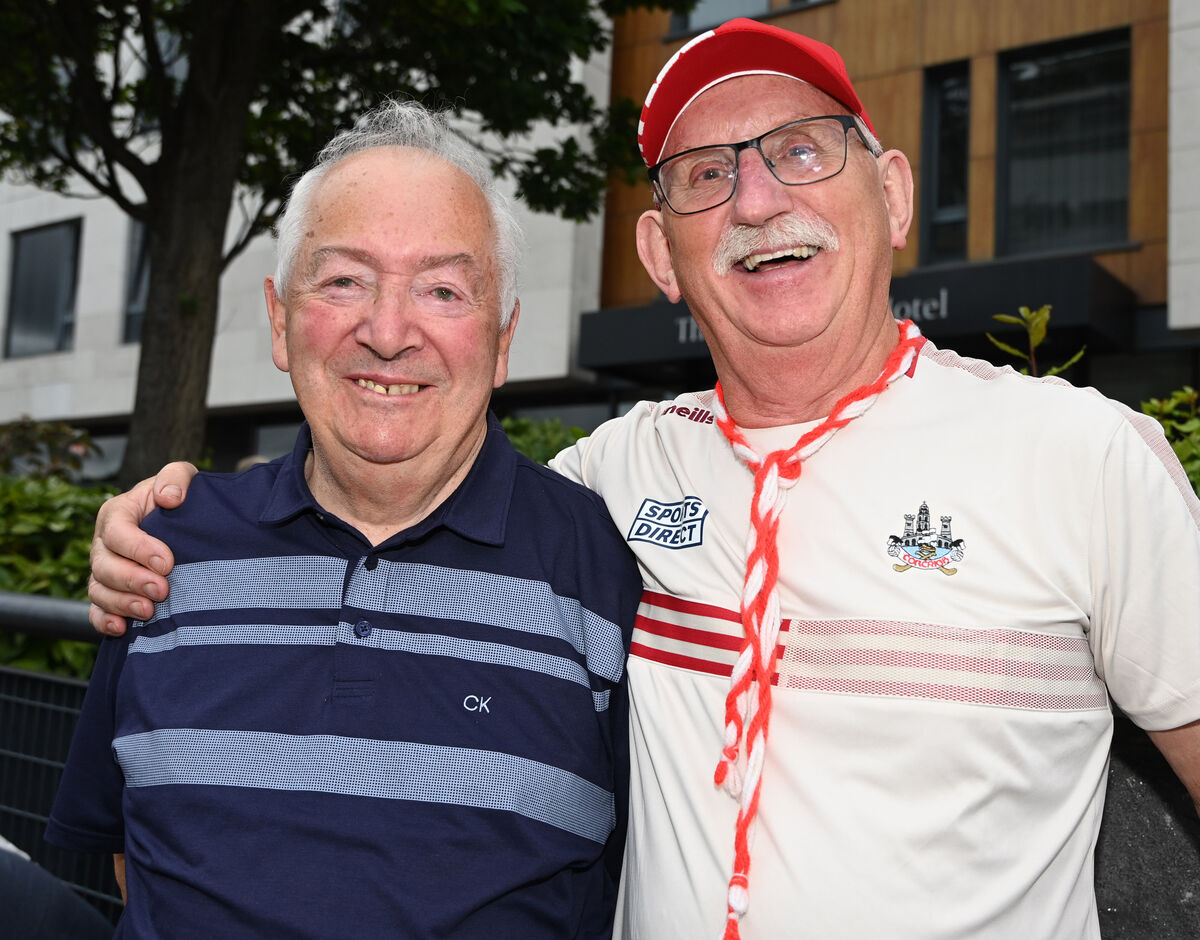 Cork fans Tom Murphy and Freddie Kenneally from Sarsfields club at the All-Ireland SHC semi final against Dublin at Croke park . Picture: Eddie O'Hare Cork fans Tom Murphy and Freddie Kenneally from Sarsfields club at the All-Ireland SHC semi final against Dublin at Croke park . Picture: Eddie O'Hare