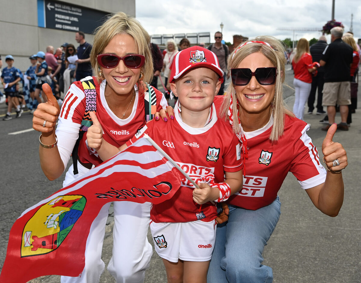 Cork fans Jennifer Lyons and TJ and Donna Crowley from Mallow. Picture: Eddie O'Hare Cork fans Jennifer Lyons and TJ and Donna Crowley from Mallow. Picture: Eddie O'Hare