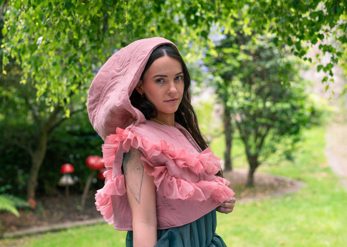 This model is wearing a design by student Leila Doherty. Picture: Belinda Sullivan