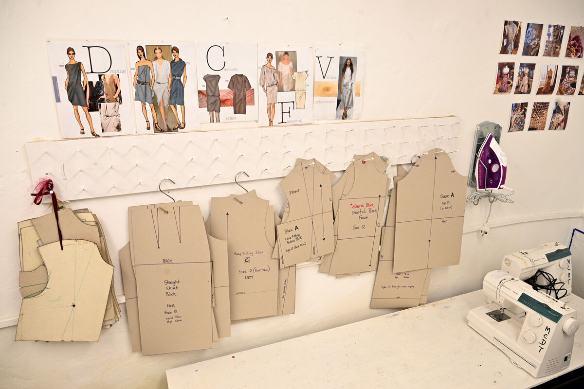  Pattern blocks and sewing machine at the college. Picture: Larry Cummins