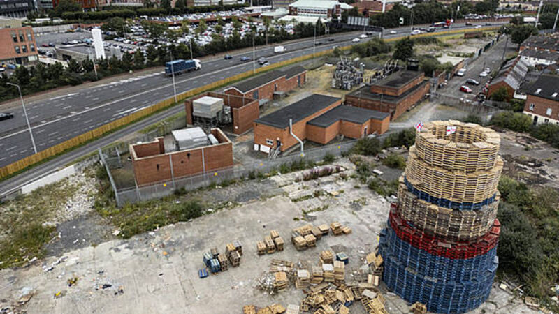 Concern after Loyalist bonfire in Belfast is sited close to electricity substation Concern after Loyalist bonfire in Belfast is sited close to electricity substation