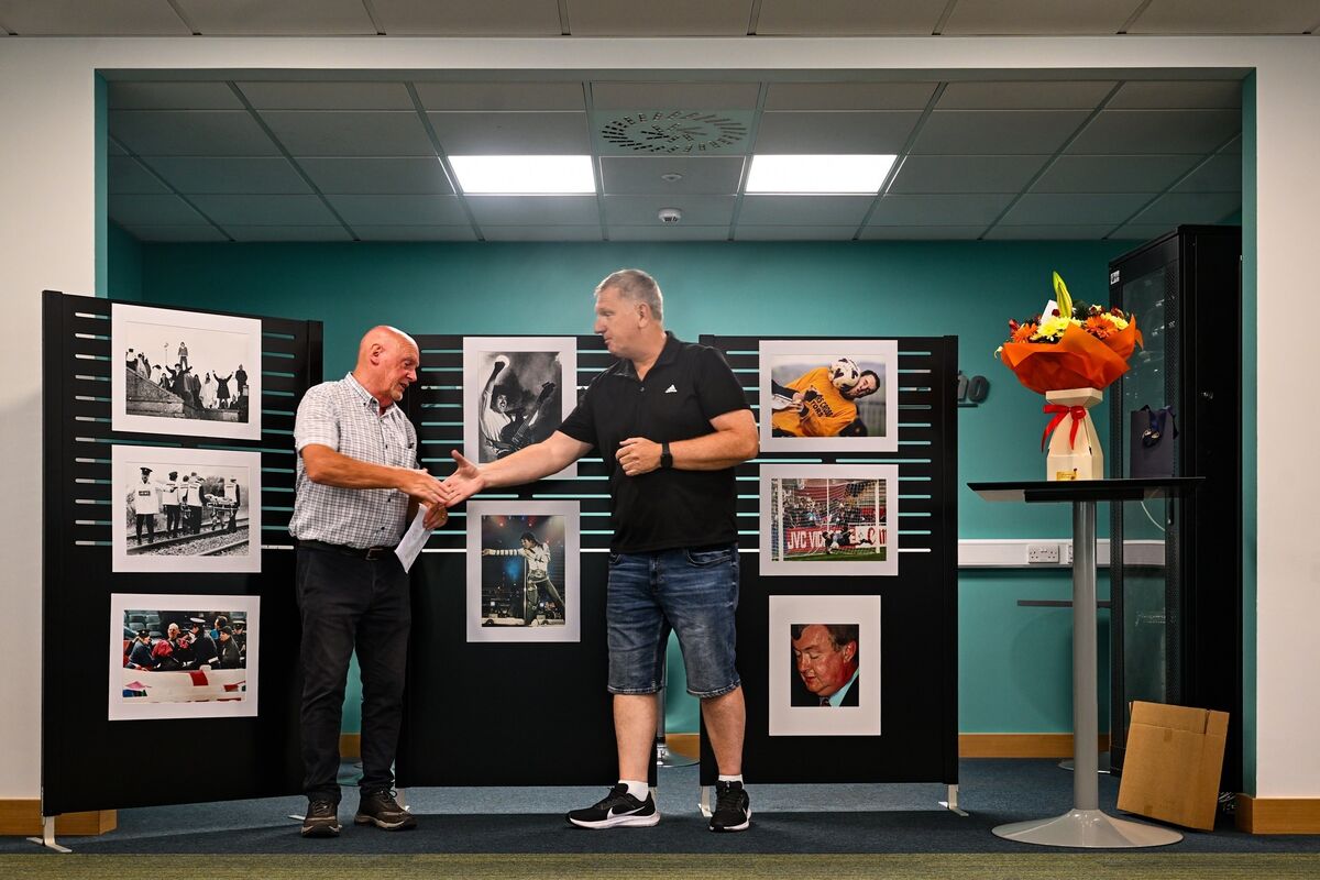 John McHale, sports editor of The Echo, shares stories and memories of his friend and colleague Eddie O’Hare during a celebration of Eddie’s retirement after 47 years documenting Cork sport and life.  