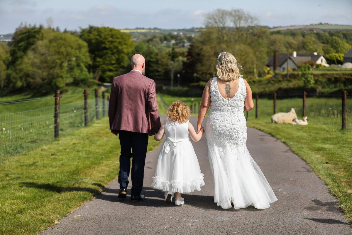 The couple got engaged in 2019 and welcomed their daughter Grace in 2020. Grace was flowergirl on the wedding day. The couple got engaged in 2019 and welcomed their daughter Grace in 2020. Grace was flowergirl on the wedding day.