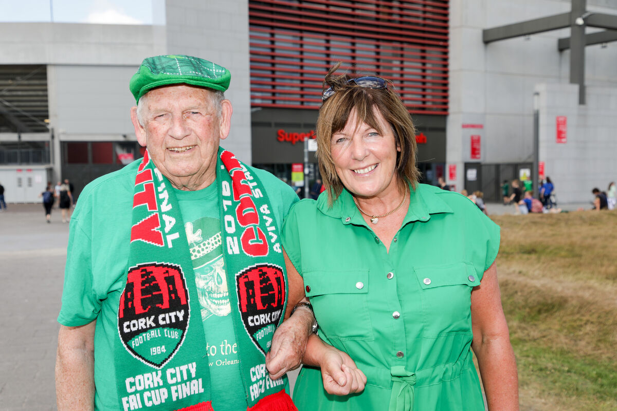  Jim Murphy and Karen O'Mahony from Passage at the Cork Super Cup game. Picture: David Creedon