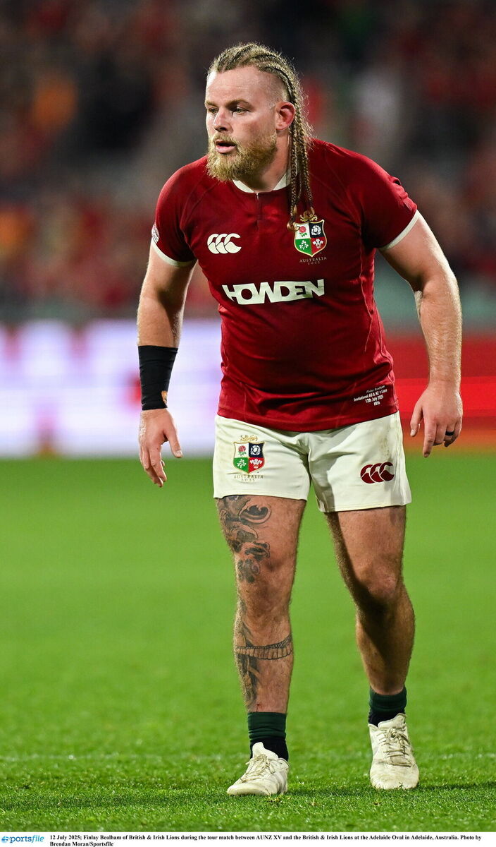 Finlay Bealham of British & Irish Lions during the tour match between AUNZ XV and the British & Irish Lions at the Adelaide Oval in Adelaide, Australia. Photo by Brendan Moran/Sportsfile Finlay Bealham of British & Irish Lions during the tour match between AUNZ XV and the British & Irish Lions at the Adelaide Oval in Adelaide, Australia. Photo by Brendan Moran/Sportsfile