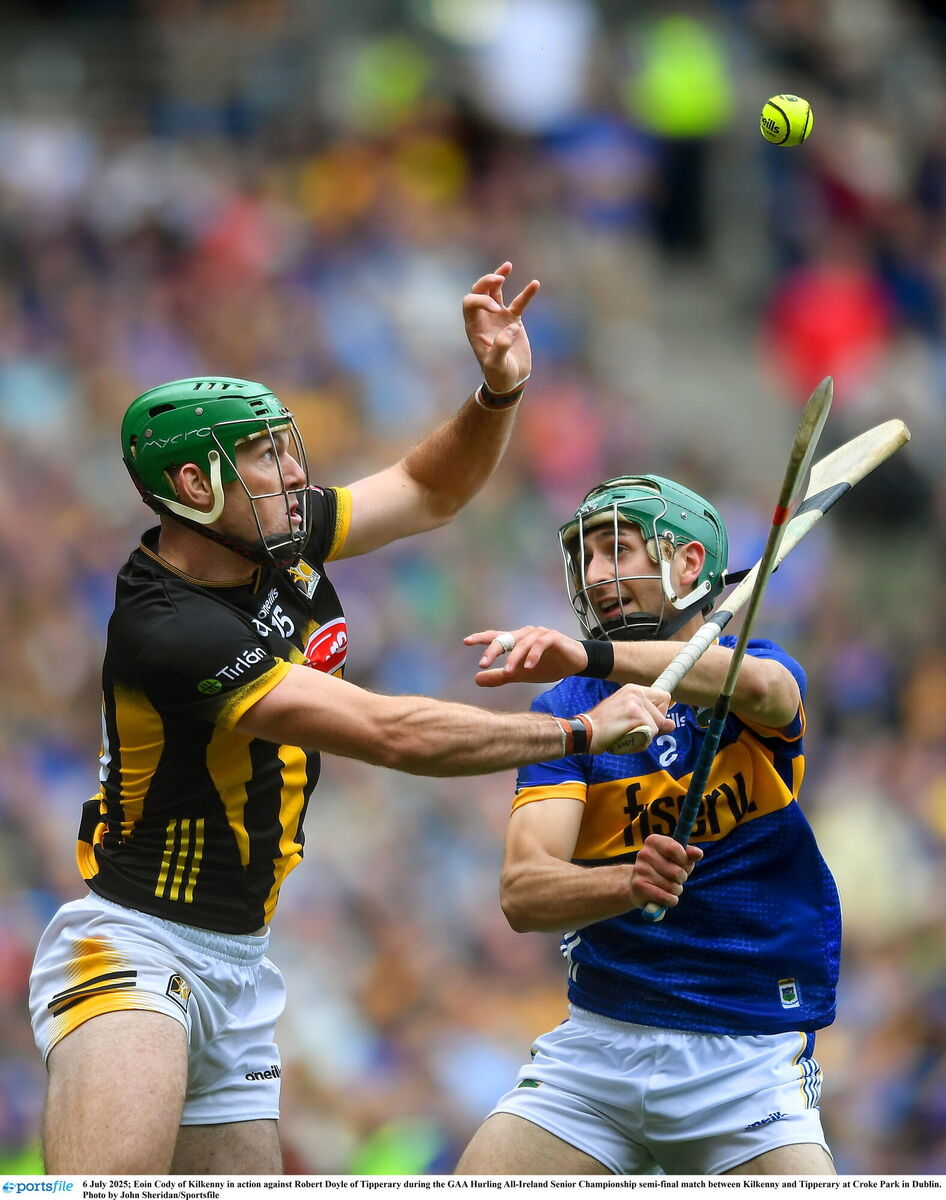 Eoin Cody of Kilkenny in action against Robert Doyle of Tipperary. Picture: John Sheridan/Sportsfile