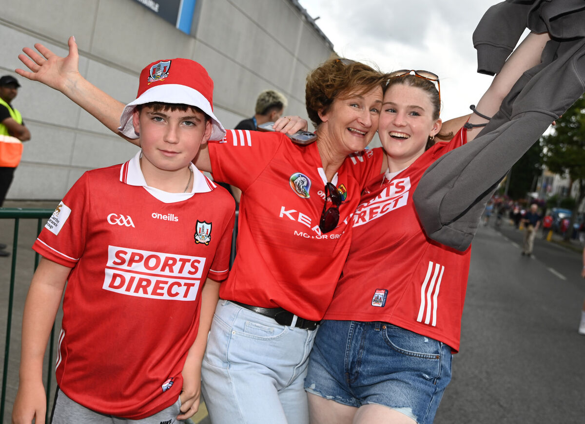 Therese Crowley and her children Michael and Lauren, Ballinadee, at Croke Park. Picture: Eddie O'Hare