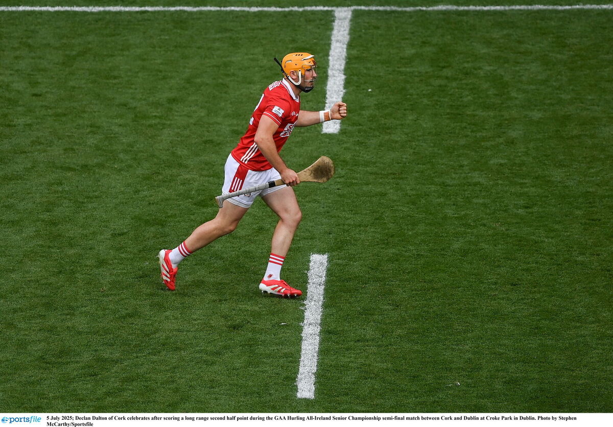 Declan Dalton celebrates after scoring a long-range point. Picture: Stephen McCarthy/Sportsfile Declan Dalton celebrates after scoring a long-range point. Picture: Stephen McCarthy/Sportsfile