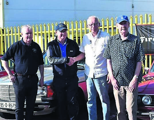 Eoin Desmond, Dessies Tyres; Colum Conyngham, Firestone; Pat Deasy, Ballincollig Vintage Club president, and Kevin McSweeney, PRO, at the launch of the Firestone Ballincollig Vintage Show. Picture: Mike English
Eoin Desmond, Dessies Tyres; Colum Conyngham, Firestone; Pat Deasy, Ballincollig Vintage Club president, and Kevin McSweeney, PRO, at the launch of the Firestone Ballincollig Vintage Show. Picture: Mike English