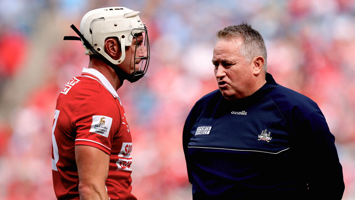 Cork manager Pat Ryan with Patrick Horgan prior to the All-Ireland SHC semi-final against Dublin. Picture: Inpho/Ryan Byrne