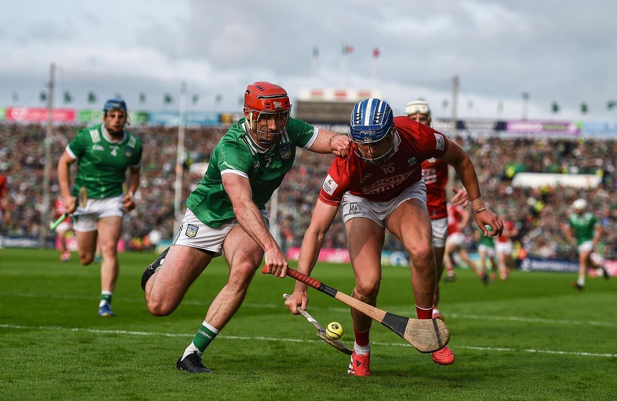 Diarmuid Healy of Cork in action against Barry Nash of Limerick during the Munster GAA Hurling Senior Championship final match between Limerick and Cork at LIT Gaelic Grounds in Limerick. Picture: John Sheridan/Sportsfile Diarmuid Healy of Cork in action against Barry Nash of Limerick during the Munster GAA Hurling Senior Championship final match between Limerick and Cork at LIT Gaelic Grounds in Limerick. Picture: John Sheridan/Sportsfile