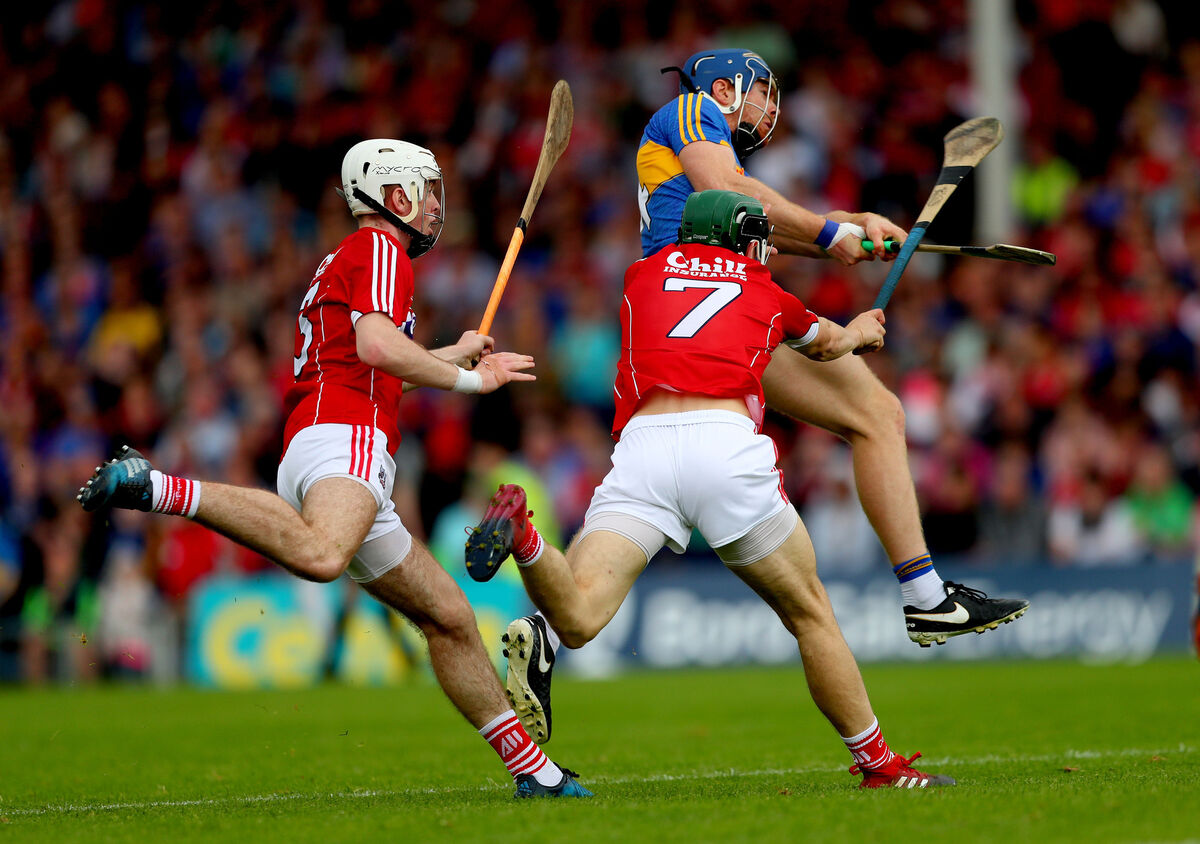 Jason Forde scores Tipp's opening goal despite the efforts of Luke Meade and Mark Coleman in 2018. Picture: INPHO/James Crombie Jason Forde scores Tipp's opening goal despite the efforts of Luke Meade and Mark Coleman in 2018. Picture: INPHO/James Crombie