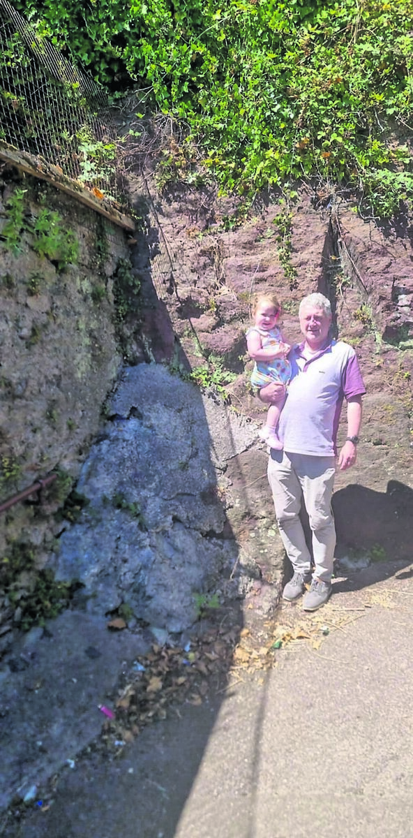 Fintan Bloss with his granddaughter Cali at the spot he says is The Devil's Chair on the Rock Steps Fintan Bloss with his granddaughter Cali at the spot he says is The Devil's Chair on the Rock Steps