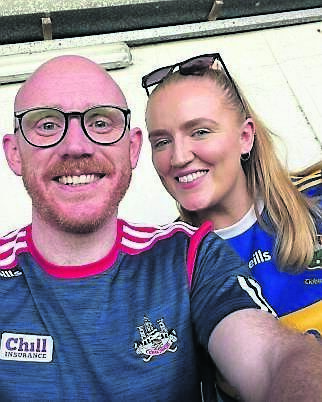 Sarah O’Dwyer with her Cork-born husband Richie Laide. Sarah O’Dwyer with her Cork-born husband Richie Laide.