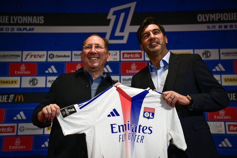 Lyon President John Textor, left, and head coach Paulo Fonseca. File picture: Olivier Chassignole/Getty