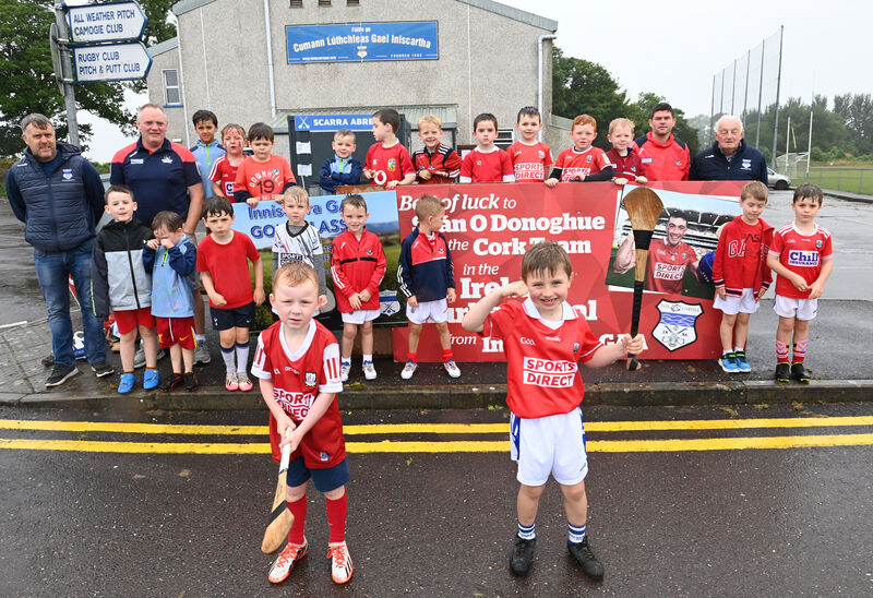  Boys get behind Cork player Sean O'Donoghue and the team at the Kellogg's Cúl camp at Inniscarra GAA Club. Picture Larry Cummins
