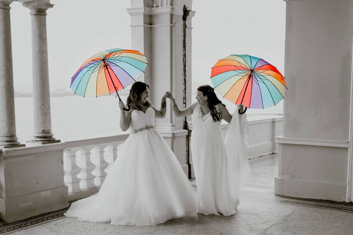 The brides’ dresses were from Vows in Blarney – neither Mary or Kay had seen their partner’s dress before the big day. The brides’ dresses were from Vows in Blarney – neither Mary or Kay had seen their partner’s dress before the big day.