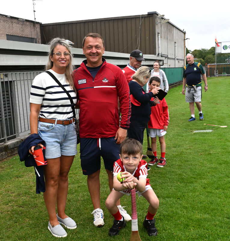  Linda Lane, Jevyn and Jason Harris at Virgin Media's Ireland AM show at the Blackrock Hurling Club as a lead up to the All-Ireland final. Picture Dan Linehan