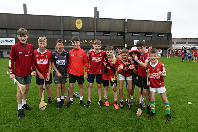 Young Rockies showing their support for Cork during Virgin Media’s Ireland AM show at the Blackrock Hurling Club as a lead up to the All-Ireland final.	Picture: Dan Linehan
                    