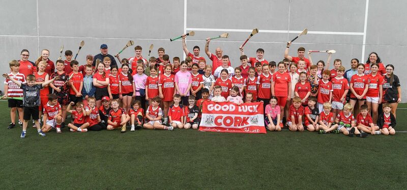  Player and coaches hoping for a Cork win during the St Vincent's GAA club cul camp. Picture: David Keane.