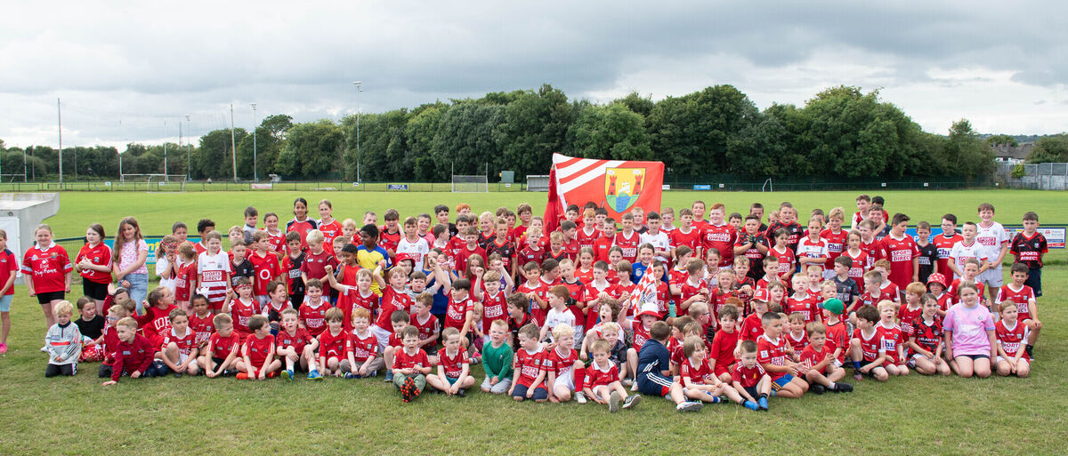 Youngsters wearing Cork jerseys at the recent St Finbarr's GAA Club Street Leagues. Picture: Howard Crowdy