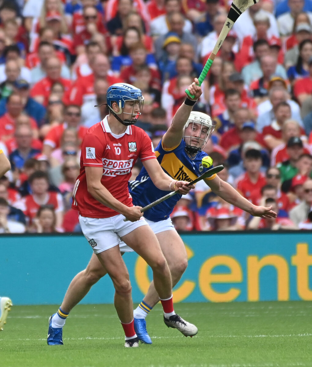 Cork's Diarmuid Healy takes on Tipperary's Eoghan Connolly. Picture: Eddie O'Hare Cork's Diarmuid Healy takes on Tipperary's Eoghan Connolly. Picture: Eddie O'Hare