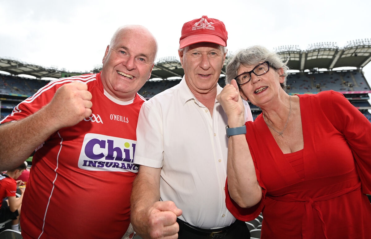 Cork fans James, David and Nuala Hennessy, Dungourney at the All-Ireland SHC final against Tipperary at Croke Park. Picture: Eddie O'Hare Cork fans James, David and Nuala Hennessy, Dungourney at the All-Ireland SHC final against Tipperary at Croke Park. Picture: Eddie O'Hare