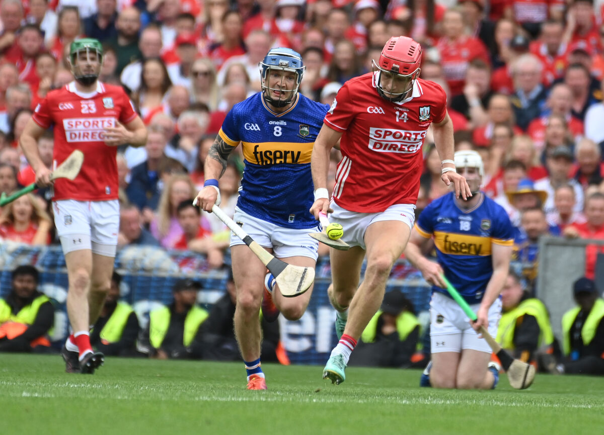 Alan Connolly breaks from Tipperary's Willie Connors. Picture: Eddie O'Hare