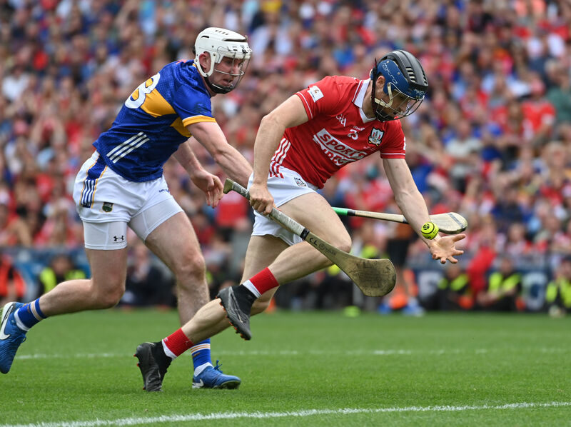 Conor Lehane is tackled by Tipperary's Paddy McCormack. Picture: Eddie O'Hare Conor Lehane is tackled by Tipperary's Paddy McCormack. Picture: Eddie O'Hare